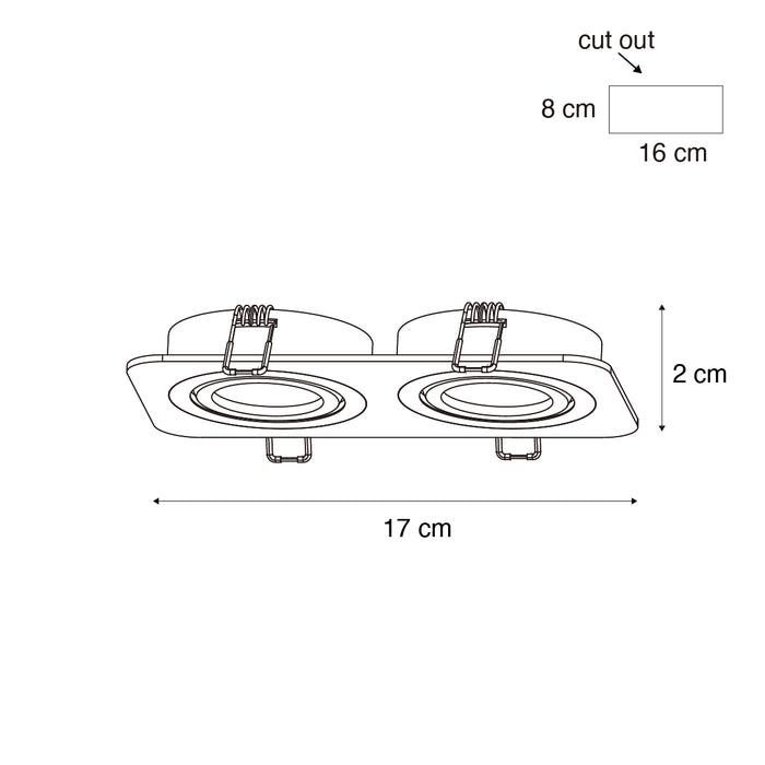 QAZQA Set van 6 afgeronde inbouwspots donkerbrons GU10 50mm draai- en
