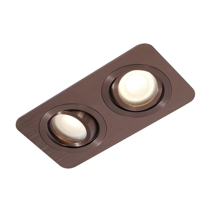 QAZQA Set van 6 afgeronde inbouwspots donkerbrons GU10 50mm draai- en