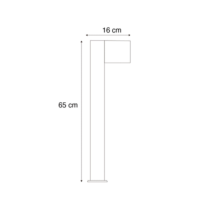 QAZQA Moderne staande buitenlamp aluminium met hout print 65cm IP44 -