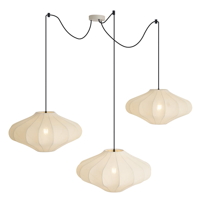QAZQA Japandi hanglamp beige 50cm 3-lichts - Plu