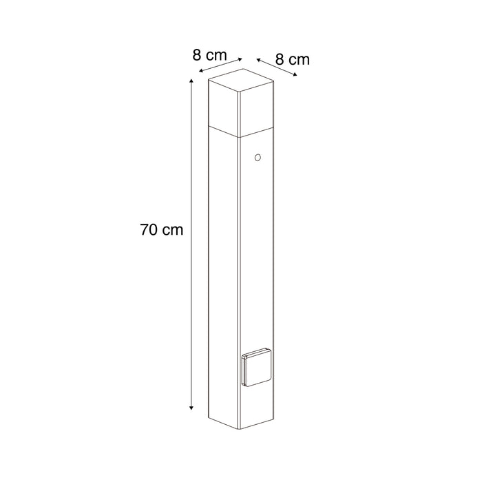 QAZQA Industrieel buiten paaltje roestbruin met smoke glas 70cm met
