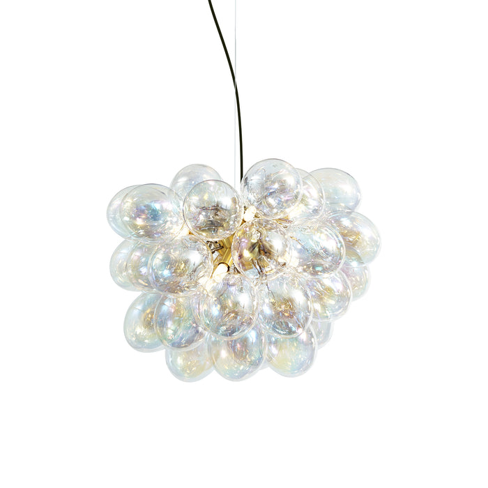 QAZQA Art Deco hanglamp goud met regenboog glas 50cm 8-lichts - Uvas