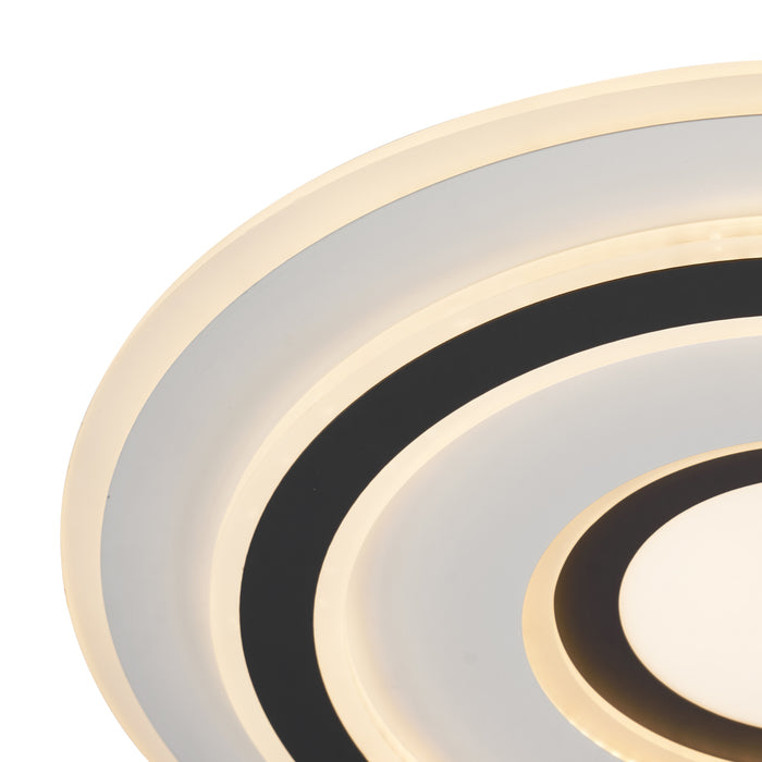 QAZQA Design plafondlamp wit met donkergrijs rond incl. LED dimbaar -