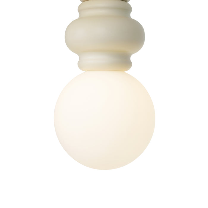 QAZQA Retro hanglamp beige met mat glas 3-lichts - Fedde