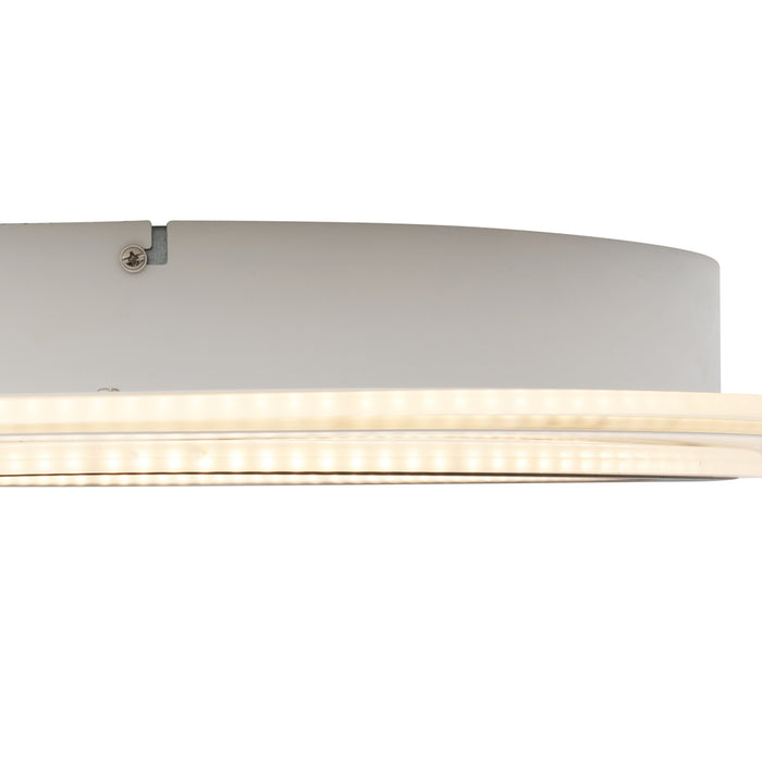 QAZQA Design plafondlamp wit met donkergrijs rond incl. LED dimbaar -