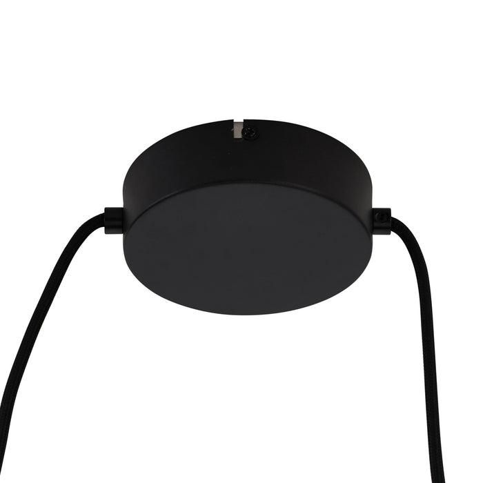 QAZQA Japandi hanglamp zwart met bamboe 2-lichts - Kea