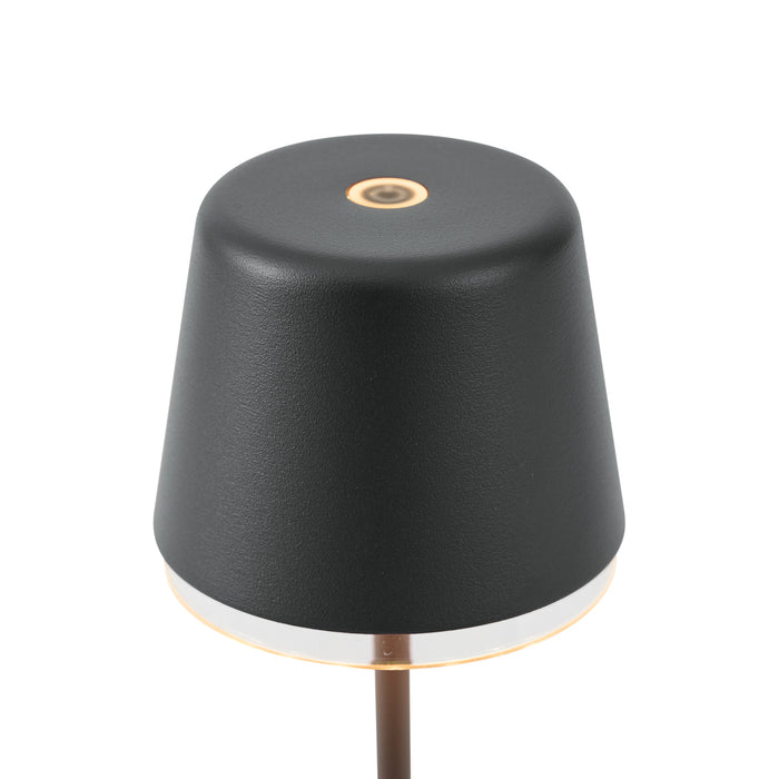 QAZQA Tafellamp zwart incl. LED IP65 oplaadbaar met laadstation -