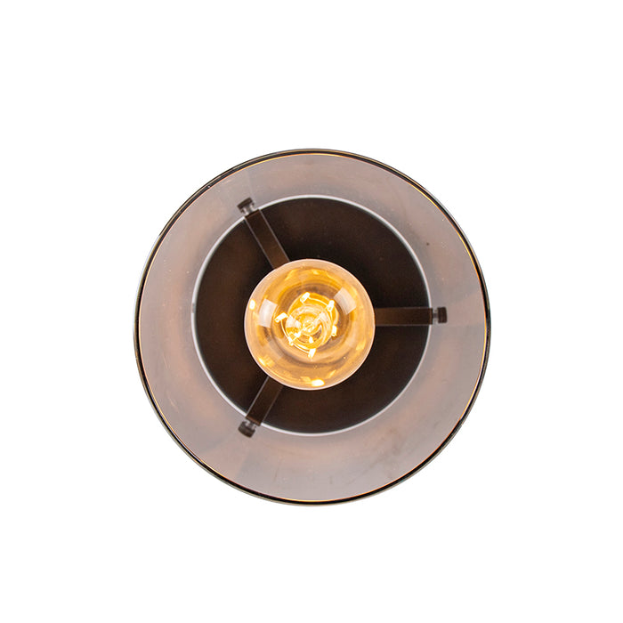 QAZQA Smart plafondlamp zwart met smoke glas incl. Wifi ST64 - Dome