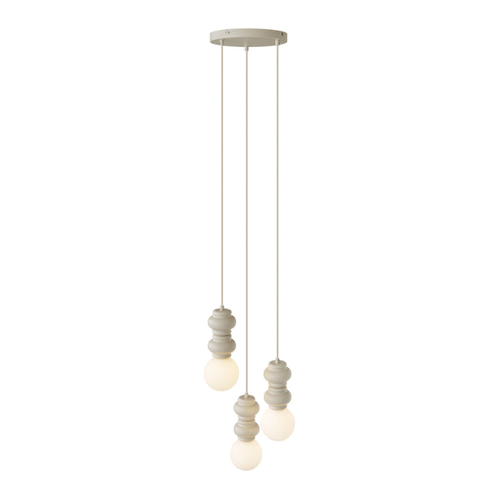 QAZQA Retro hanglamp beige met mat glas 3-lichts - Fedde