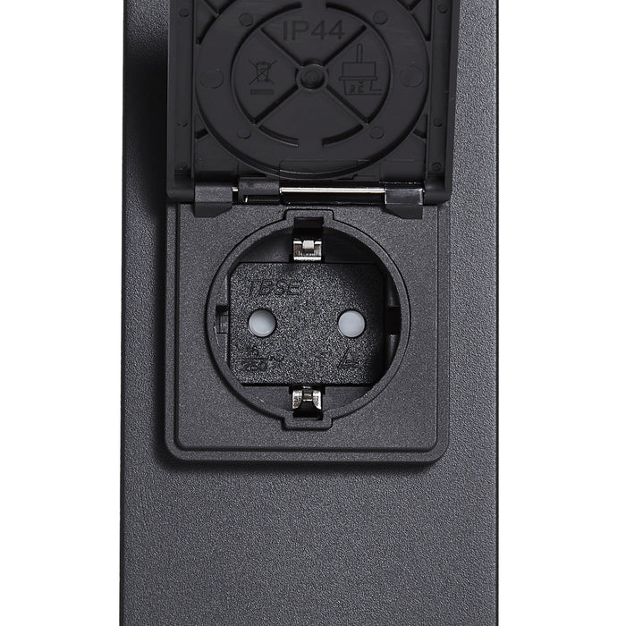 QAZQA Modern buiten paaltje zwart met smoke glas 70cm met