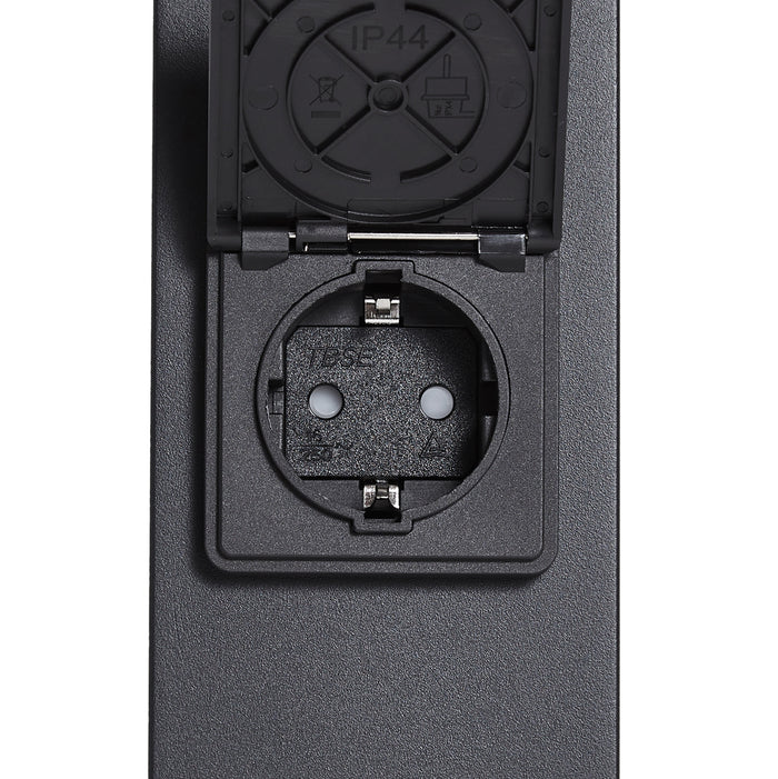 QAZQA Modern buiten paaltje zwart met smoke glas 70cm met