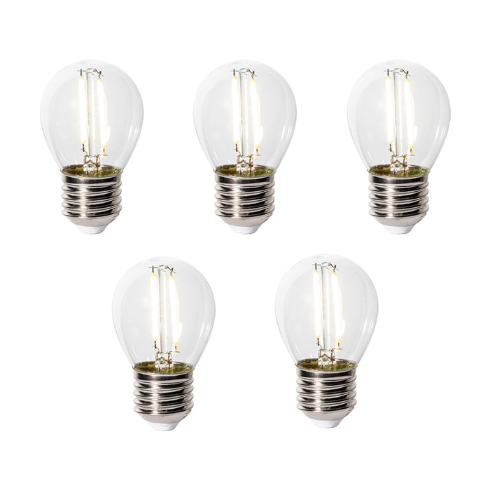 LUEDD Set van 5 E27 dimbare LED lampen P45 helder glas 3W 250 lm