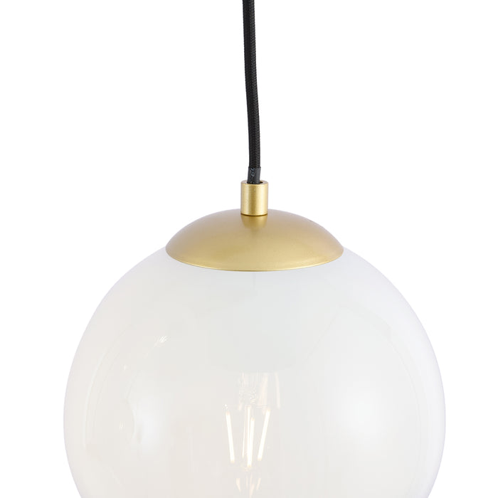 QAZQA Hotel Chique hanglamp messing met wit glas rond 7-lichts -