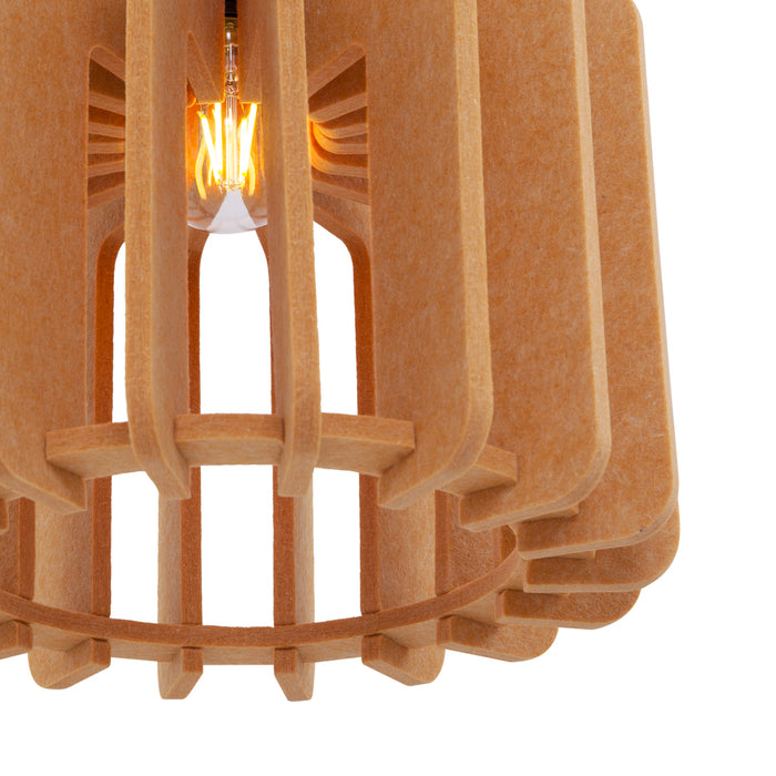 QAZQA Retro hanglamp zwart met oranje kap - Felt