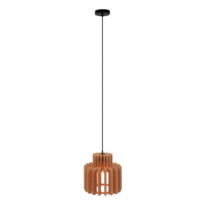 QAZQA Retro hanglamp zwart met oranje kap - Felt