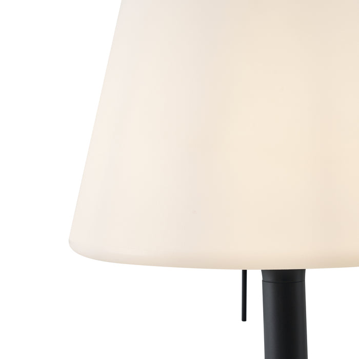 QAZQA Moderne buiten vloerlamp zwart met witte kap IP44 - Big