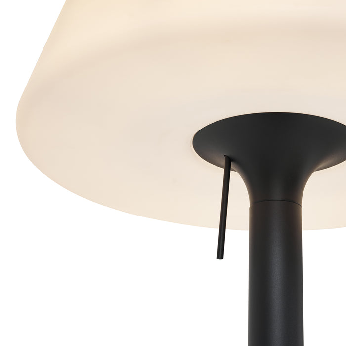 QAZQA Moderne buiten vloerlamp zwart met witte kap IP44 - Big