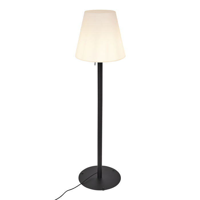 QAZQA Moderne buiten vloerlamp zwart met witte kap IP44 - Big