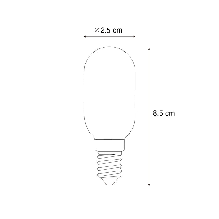 LUEDD E14 dimbare LED lamp T26 koelkast 2W 200 lm 2700K