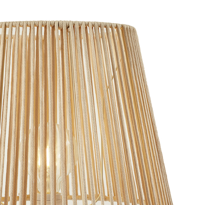 QAZQA Buiten vloerlamp wit met kap beige touw IP44 - Virginia Jayla
