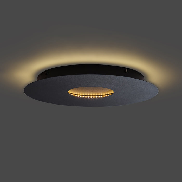 QAZQA Moderne plafondlamp zwart 40cm incl. LED 3-staps dimbaar -