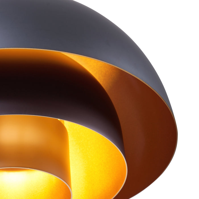 QAZQA Moderne hanglamp zwart met gouden binnenkant - Loes