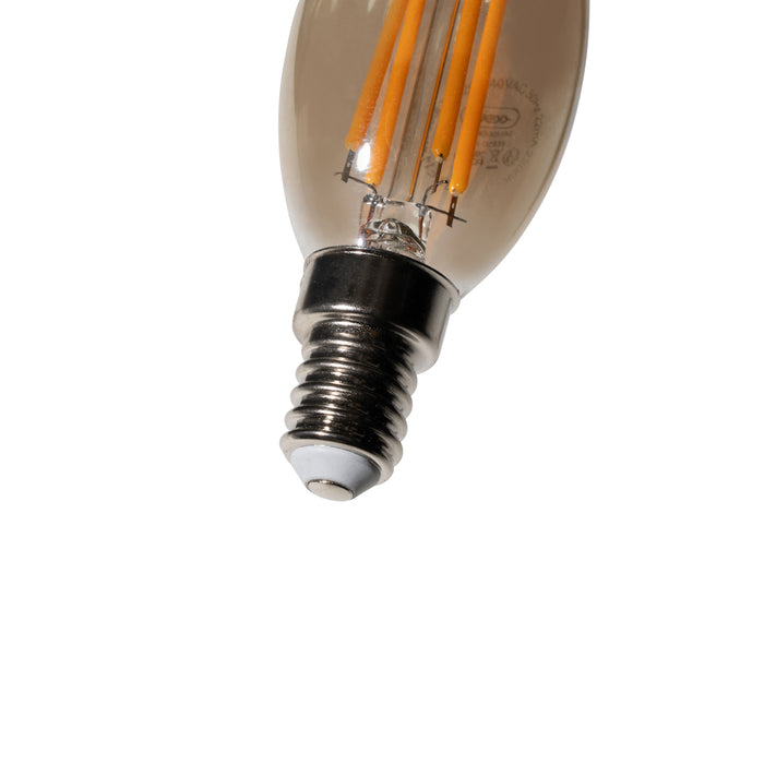 LUEDD E14 dimbare LED lamp B35 smoke 4W 300 lm 2200K