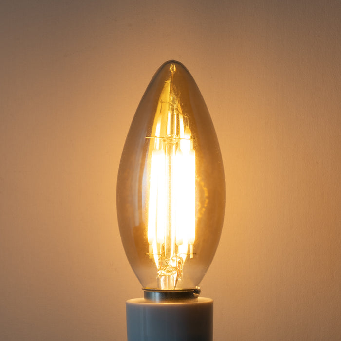 LUEDD E14 dimbare LED lamp B35 smoke 4W 300 lm 2200K