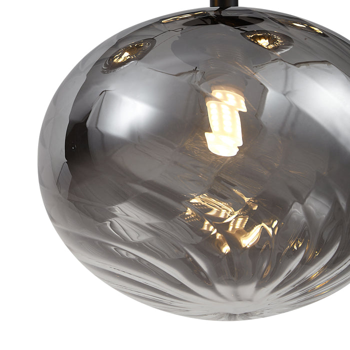 QAZQA Moderne hanglamp zwart met smoke glas - Jia