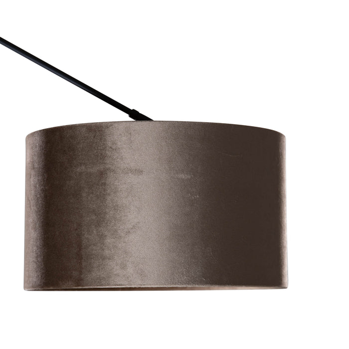 QAZQA Hanglamp zwart met velours kap taupe 35cm - Blitz