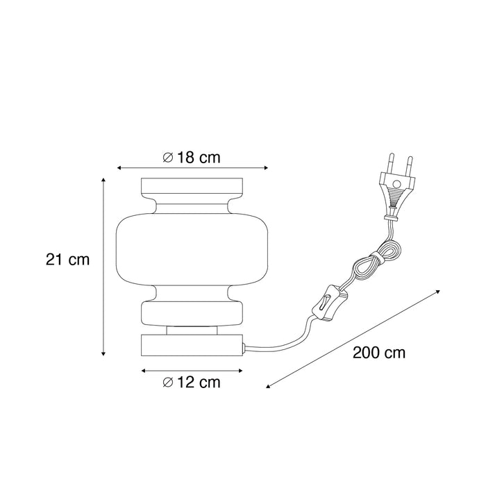 QAZQA Retro tafellamp zwart met groen glas - Denise