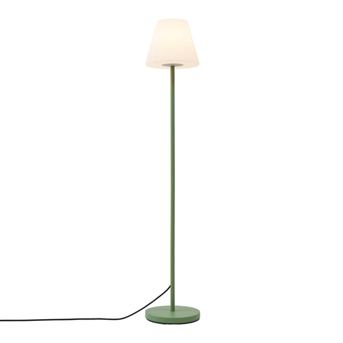 QAZQA Buiten vloerlamp groen met witte kap IP65 - Virginia