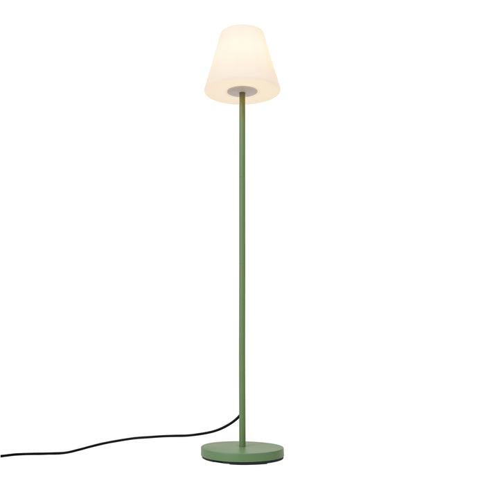 QAZQA Buiten vloerlamp groen met witte kap IP65 - Virginia