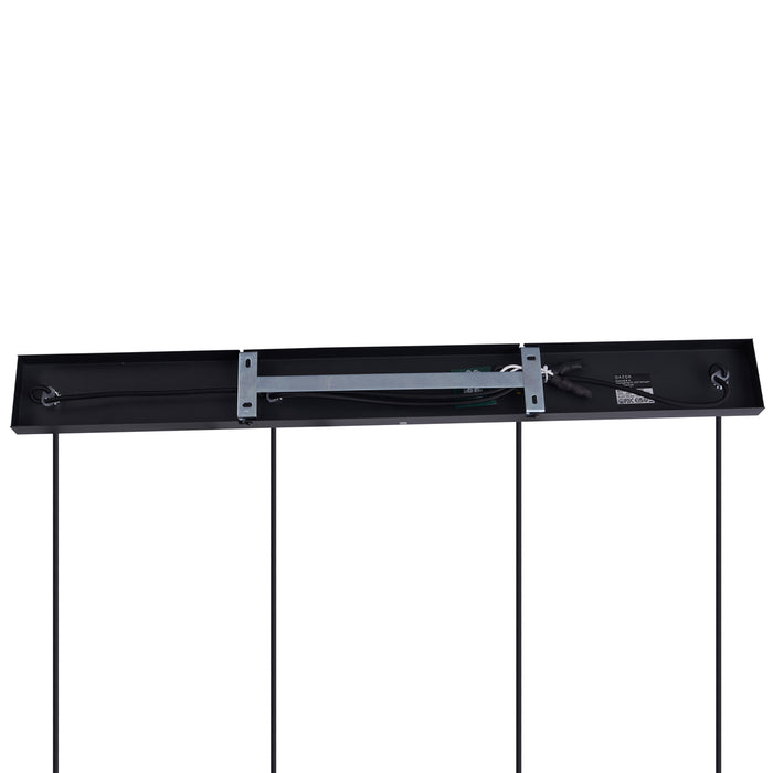 QAZQA Moderne hanglamp zwart met smoke glas 4-lichts - Dame