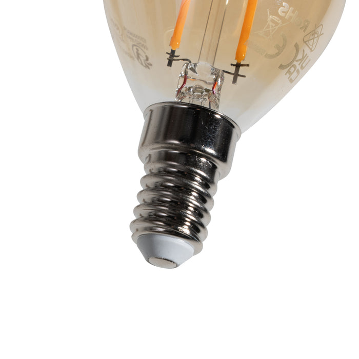 LUEDD Set van 5 E14 dimbare LED lamp G45 goud 4W 330 lm 2100K