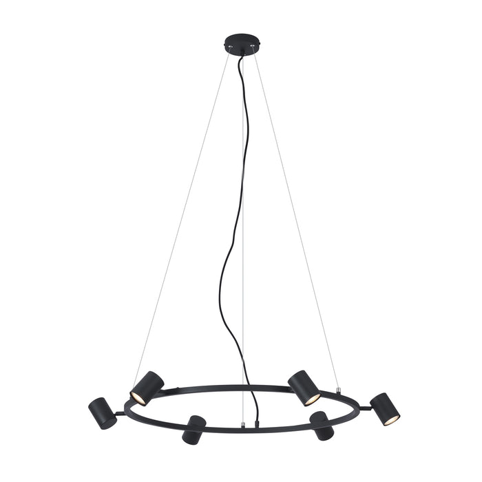 QAZQA Moderne hanglamp zwart 6-lichts - Jeana Circle