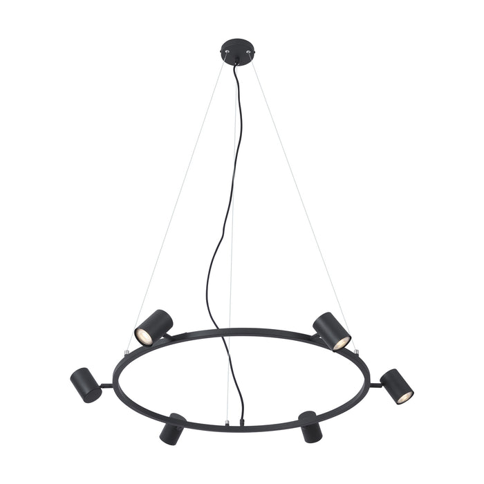 QAZQA Moderne hanglamp zwart 6-lichts - Jeana Circle