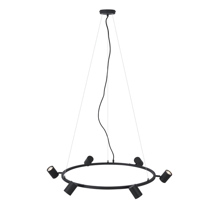 QAZQA Moderne hanglamp zwart 6-lichts - Jeana Circle