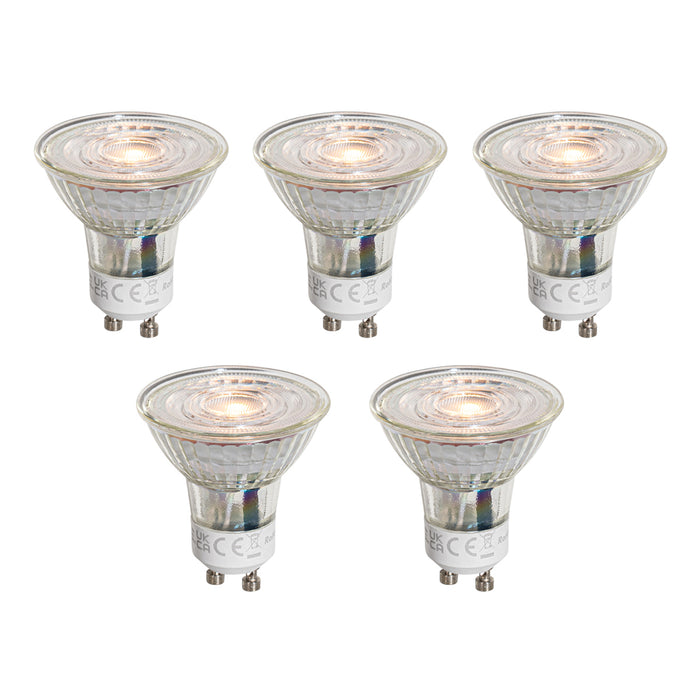 LUEDD Set van 5 GU10 50mm LED lampen helder 4.5W 360 lm 2700K