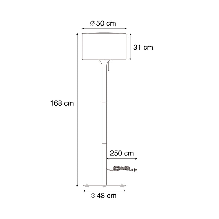 QAZQA Scandinavische buiten vloerlamp beige met witte kap IP44 -