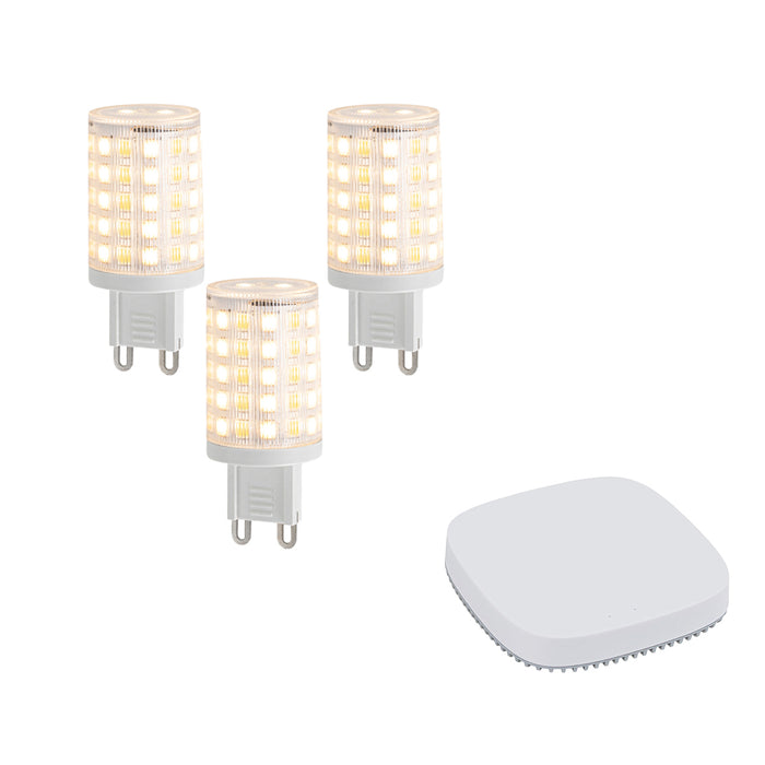 QAZQA Set van 3 smart G9 dimbare LED lampen 2.5W 250 lm 2700K-6500K