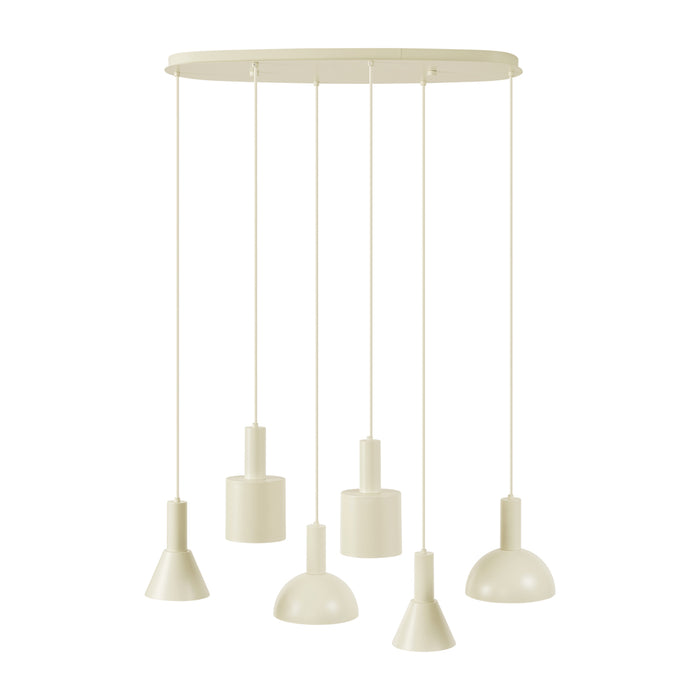 QAZQA Scandinavische hanglamp creme 6-lichts - Biles