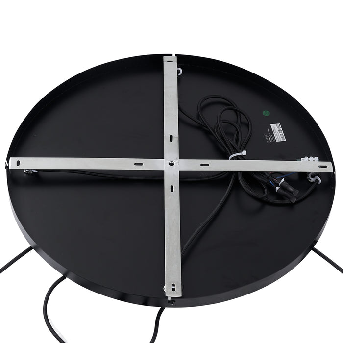 QAZQA Art Deco hanglamp zwart met smoke glas rond 4-lichts - Bao