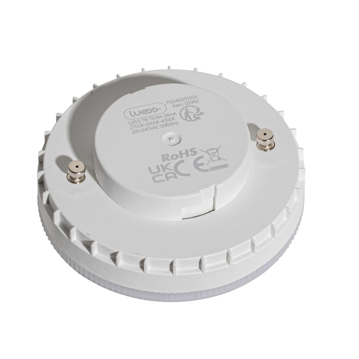 LUEDD Set van 5 GX53 dim to warm LED lampen 7W 750 lm 2700K-4000K