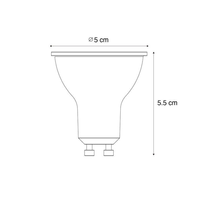 LUEDD Set van 5 GU10 3-staps dimbare LED lampen 6W 460 lm 2000 -