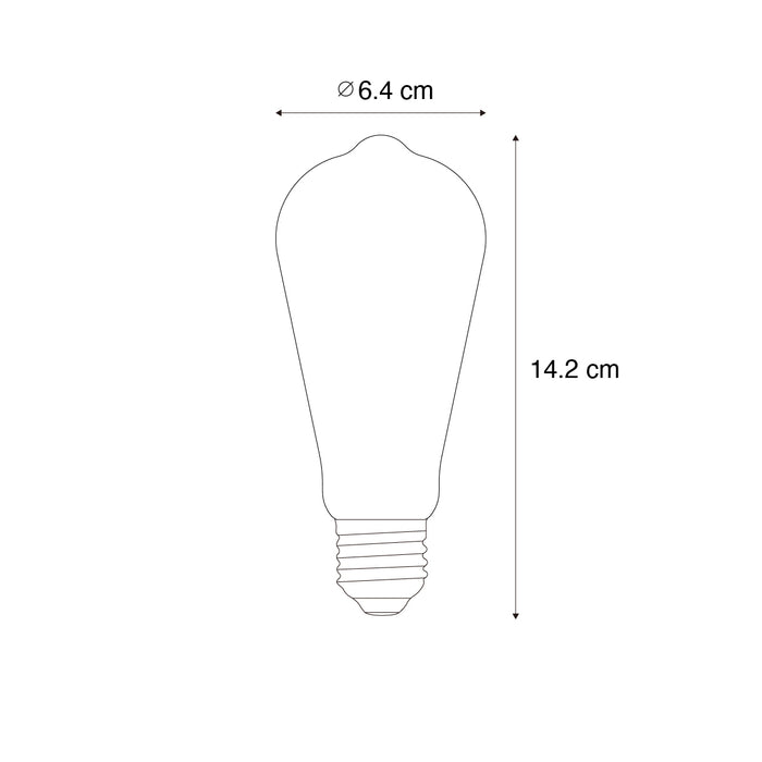 LUEDD E27 LED lamp filament ST64 helder 4W 470 lm 2700K