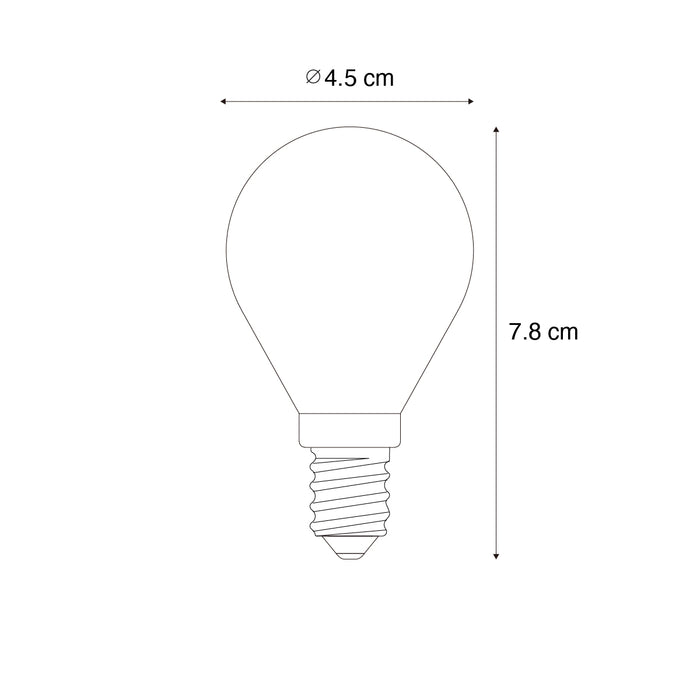 LUEDD E14 dimbare LED lamp filament G45 helder 4W 470 lm 2700K
