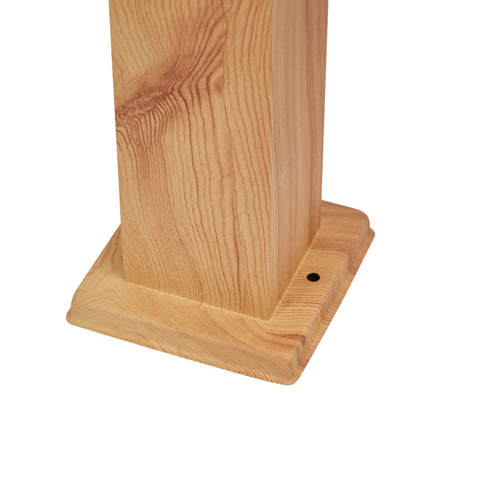 QAZQA Moderne staande buitenlamp staal met hout print 80cm IP44 -