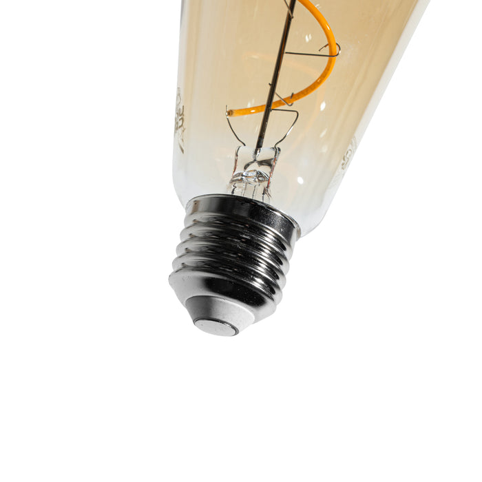 LUEDD E27 dimbare LED lamp spiraal filament ST64 goud 4W 270 lm 2100K