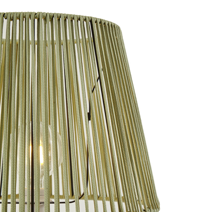 QAZQA Buiten vloerlamp wit met kap groen touw IP44 - Virginia Jayla